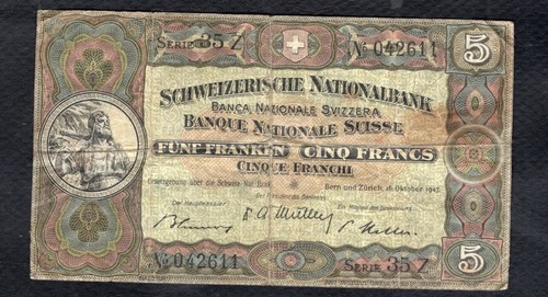 Suisse francs 1947 etat - francs,