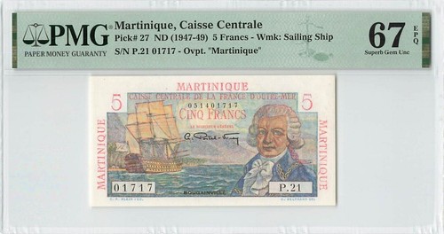 Martinique francs 1947 - martinique, p-27