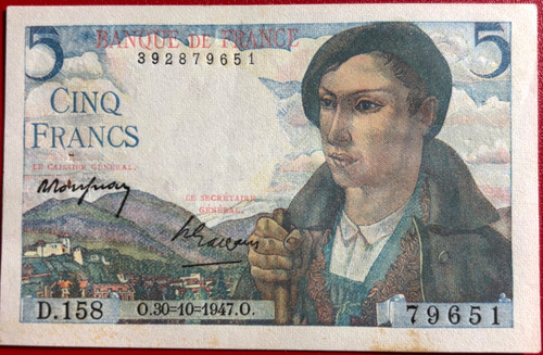 15838 billet 5 francs - billet,