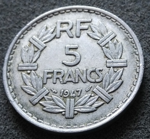 Moneta francia franchi - 5, 1947