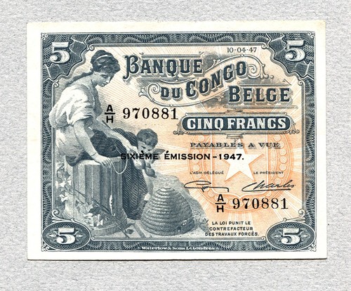 Congo belga franchi 1947 - 5,